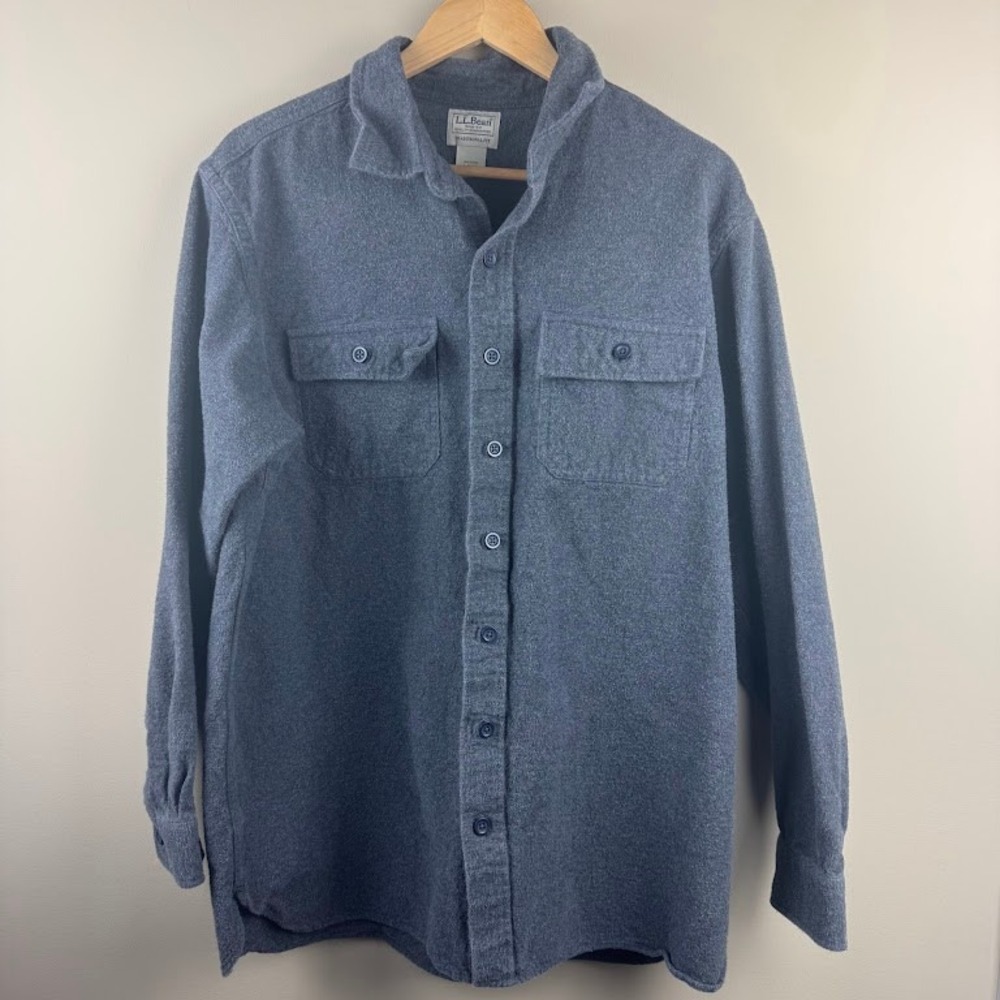 Bundle of 2 L.L. Bean‎ Chamois Shirt Mens Large Tall Gray & Tan